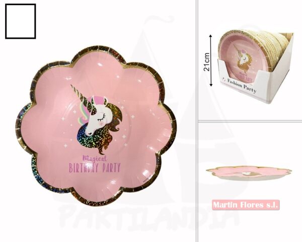 Plato unicornio Glam 6u