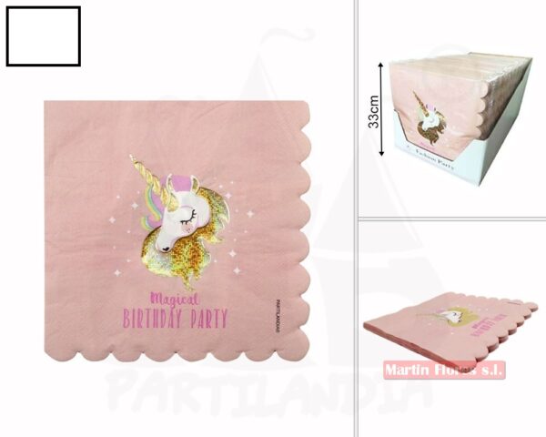 Servilleta unicornio Glam 6u