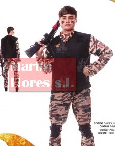 Disfraz Soldado Militar Hombre Adulto Camuflaje Carnaval Fiesta Teatro