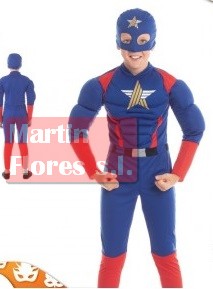 Disfraz super héroe capitán músculoso