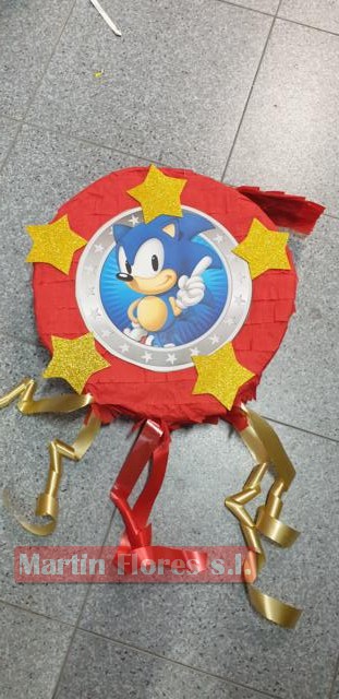 Piñata 3d redonda Sonic