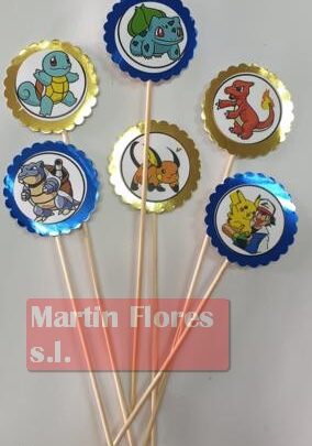 Brocheta decoración 6u pokemon