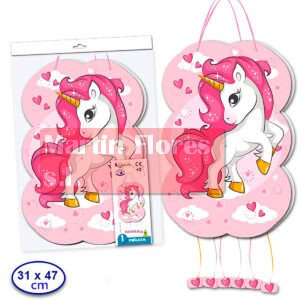 Piñata unicornio Rosa mediana