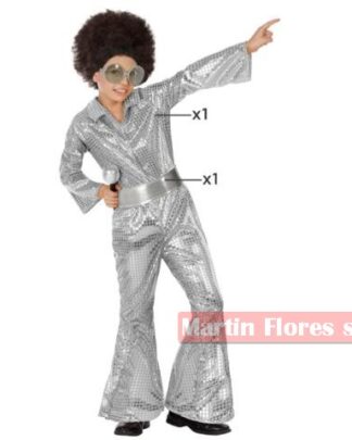 Disfraz disco plateado