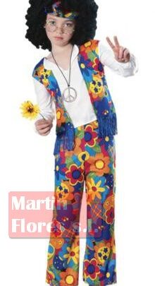 Disfraz hippie niño flores