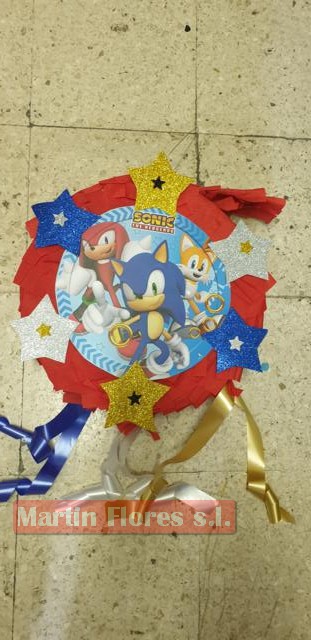 Piñata Sonic Redonda Personalizada Cumpleaños Modelo 8
