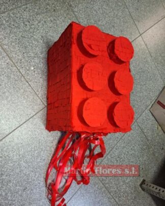 Piñata 3d ficha roja Lego