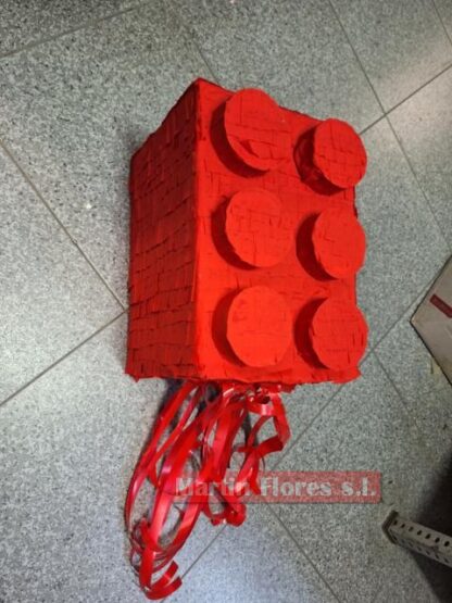 Piñata 3d ficha roja Lego