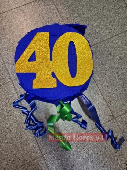 Piñata 3d redonda 40 años
