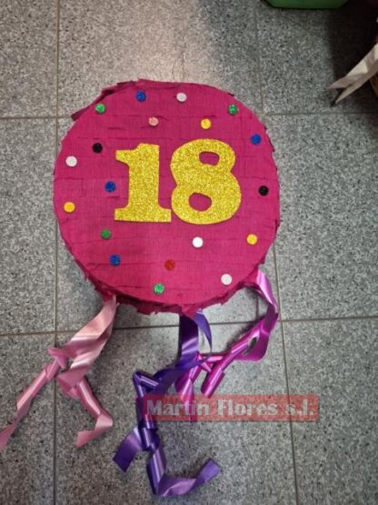 Piñata 3d redonda 18 años - Imagen 5
