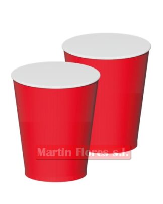 Vaso rojo 8u cartón