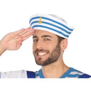 Gorra marinero rayas celestes