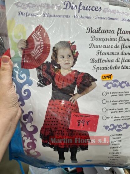 Disfraz flamenca rojo niña