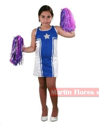 Disfraz animadora azul niña