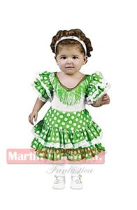Disfraz flamenca verde niña