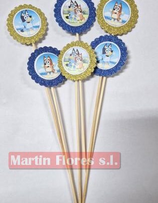 Brocheta decoración 6u Bluey
