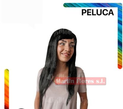 Peluca lisa negra básica