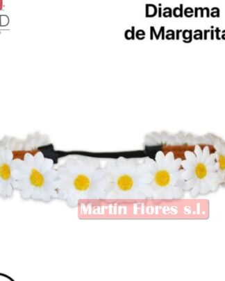 Diadema margaritas hippie blanca