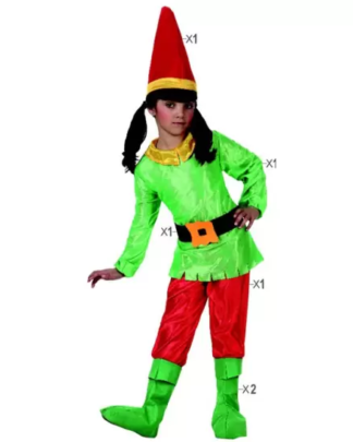 Disfraz duende verde rojo
