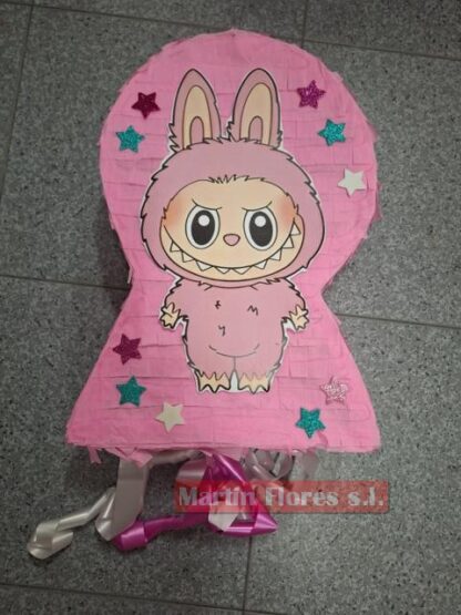 Piñata 3d Labubu rosa