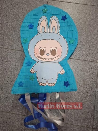 Piñata 3d Labubu celeste