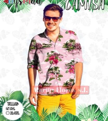 Camisa flores adulto