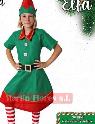 Disfraz elfa fieltro navidad