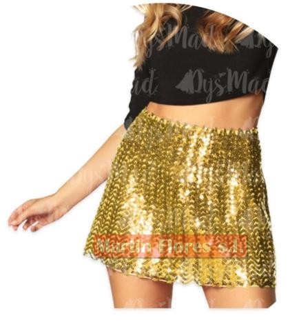 Falda lentejuelas infantil colores