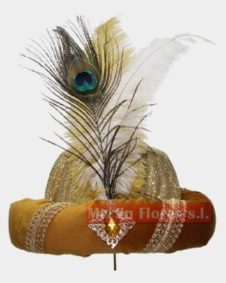 Turbante morcilla dorado terciopelo