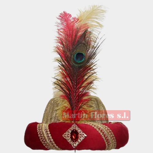 Turbante morcilla rojo terciopelo