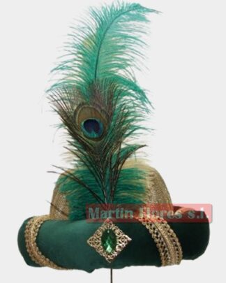 Turbante morcilla verde terciopelo