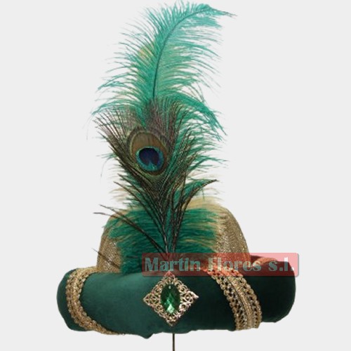 Turbante morcilla verde terciopelo