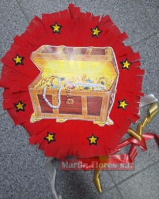 Piñata 3d cofre pirata redonda