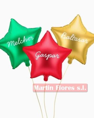 Globos foil 3u estrellas reyes magos