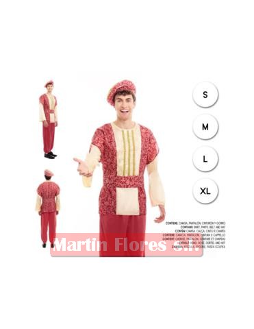 Disfraz paje real rojo especial