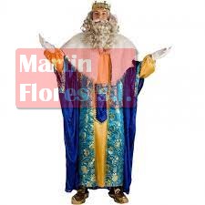 Disfraz rey mago azul lujo