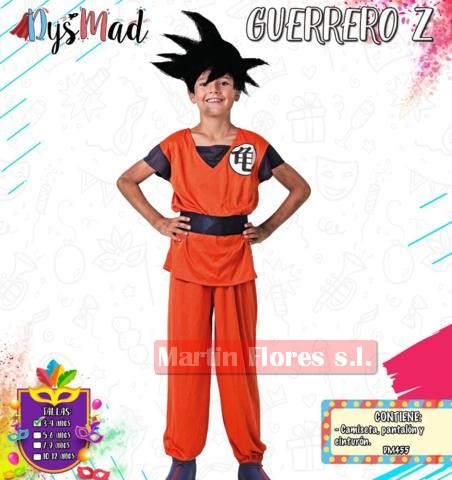 Disfraz Guerrero Z naranja niño