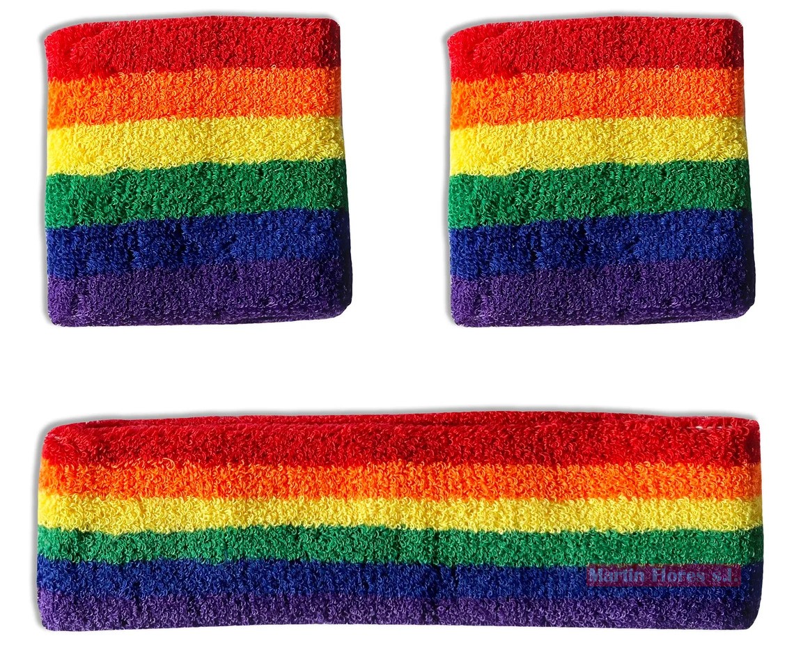 Set muñequera y cinta Arco Iris