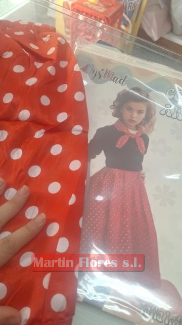 Falda y pañuelo rojo lunar blanco infantil - Imagen 3