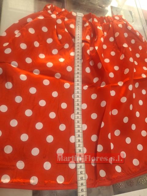Falda y pañuelo rojo lunar blanco infantil - Imagen 5
