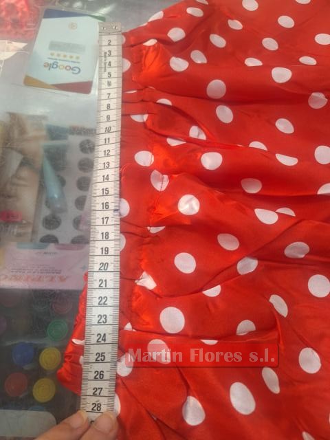 Falda y pañuelo rojo lunar blanco infantil - Imagen 4