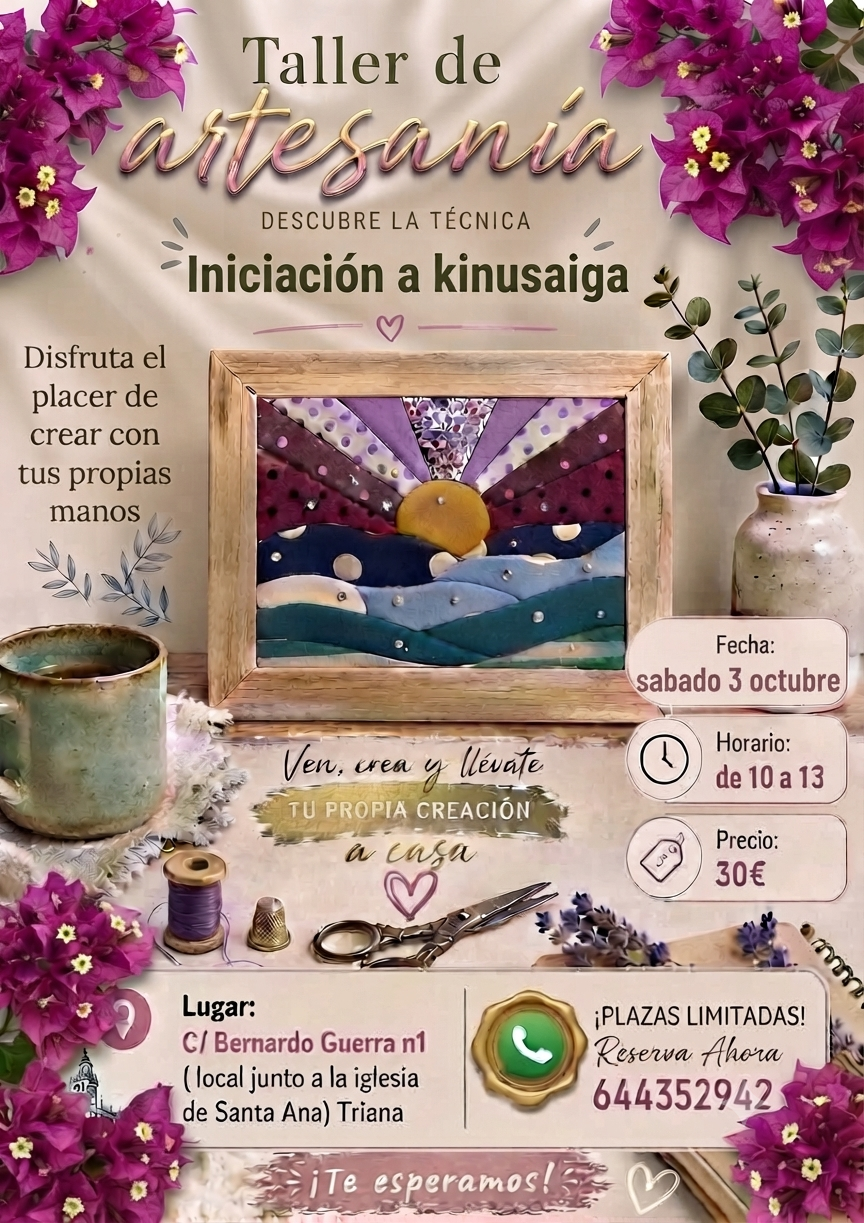 Taller artesanía Kinusaiga en Sevilla