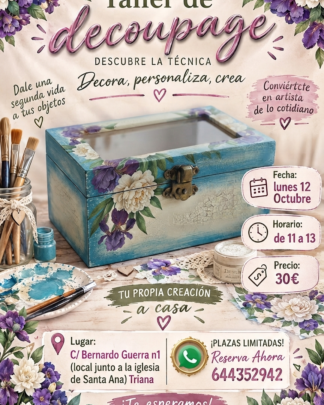 Taller caja Decoupage en Sevilla